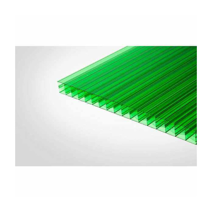 Сотовый поликарбонат 10 мм ПОЛИГАЛЬ ПРАКТИЧНЫЙ зелёный 2100х12000 мм