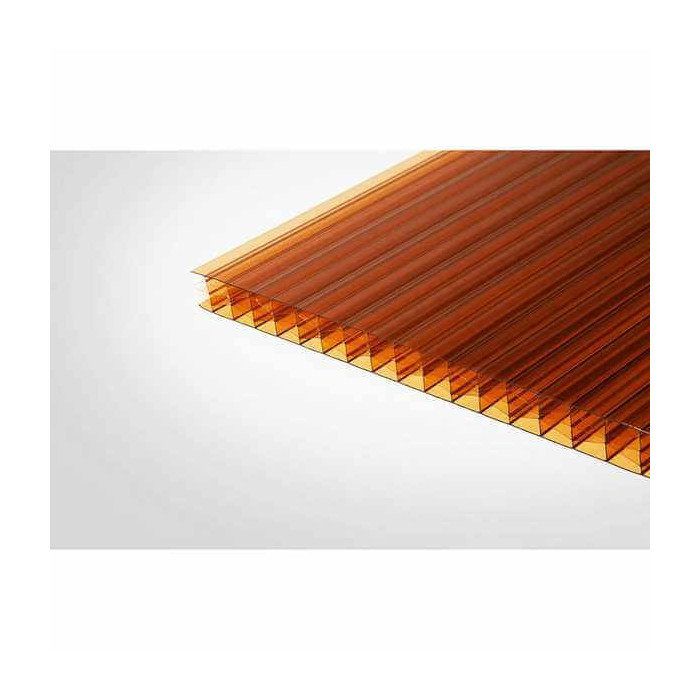 Сотовый поликарбонат 4 мм ROYALPLAST 2-UV ГОСТ янтарь 2100х12000 мм